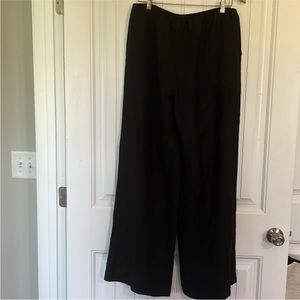 Flax Wide Leg Pull On Linen Blend Pants S
